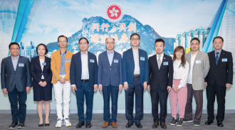 Mr Chan (fifth from left) hosted a symposium on the connecting and co-creating of transitional housing.