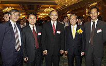 Mr Wong pictured with civil service union representatives at the reception.