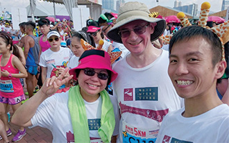 Mr Salkeld (centre) participated in the Run Our City event in 2015.