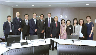 Mr Salkeld (third row, second left) with the Youth Portal team of Efficiency Unit.