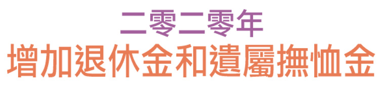 二零二零年增加退休金和遺屬撫恤金