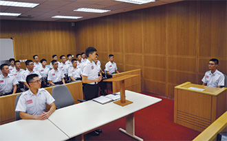 Mock court training.