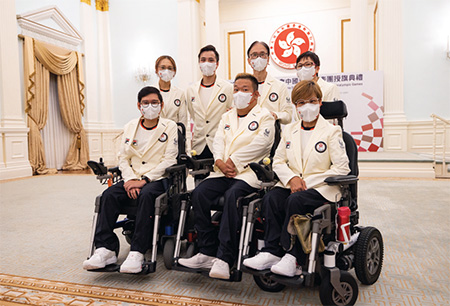 Hong Kong athletes attended the flag presentation ceremony for the Hong Kong, China Delegation to the TPG on 12 August 2021.