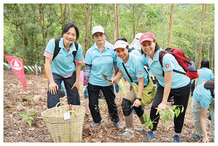 Volunteers actively participated in the tree planting activities.