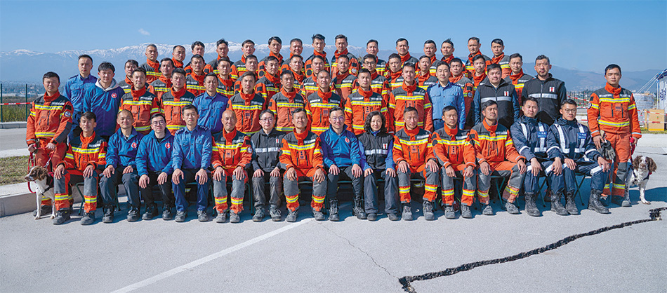 Group photo of the 59-strong search and rescue team. (Photo provided by FSD)
