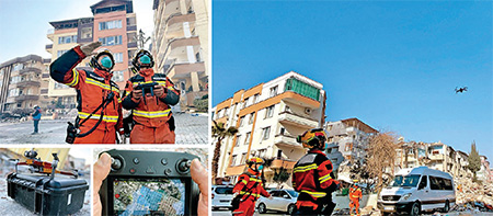 The drone system could reach inaccessible places with collapsed buildings to assess the conditions and numbers of the injured. (Photos provided by FSD)