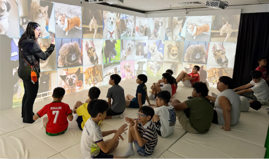 The children participated in the immersive and interactive classroom experiences.