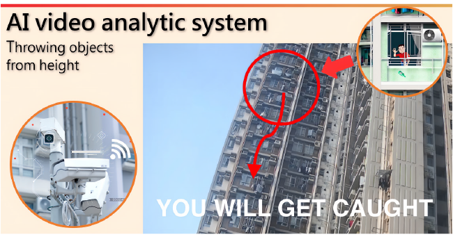 Marking the trajectory of a falling object with AI.