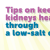 Tips on keeping kidneys healthy through a low-salt diet