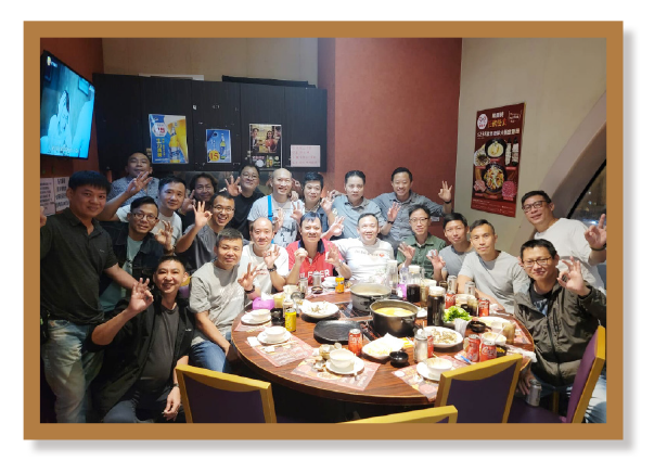 Mr Yu (front row, fourth left) had a reunion with the first class of graduating RPCs he taught in 1991.
