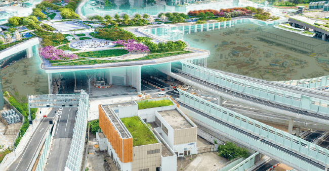 油麻地園景平台的電腦模擬圖