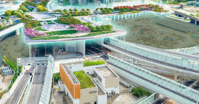 Photomontage of Yau Ma Tei Landscaped Deck