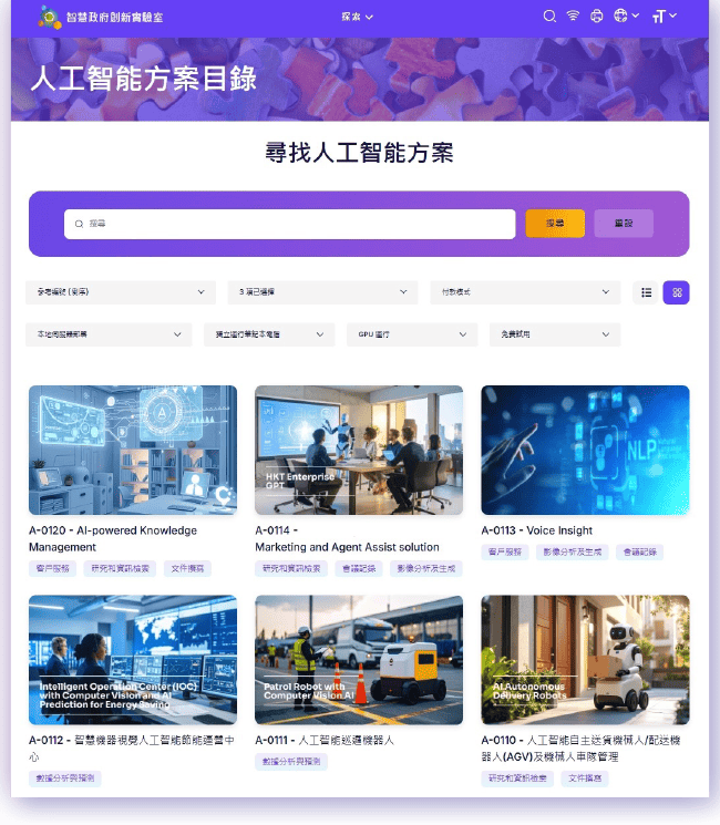 「人工智能方案目录」精选一系列切合政府部门实际需求的人工智能方案。
