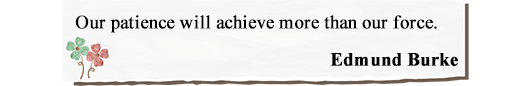 Our patience will achieve more than our force.
Edmund Burke