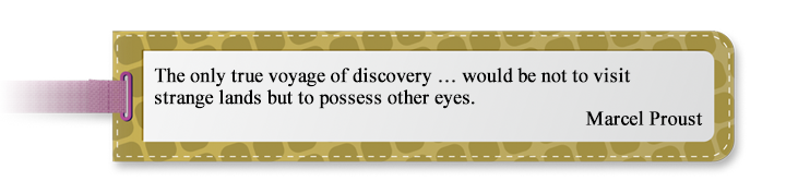 The only true voyage of discovery … would be not to visit strange lands but to possess other eyes.
Marcel Proust